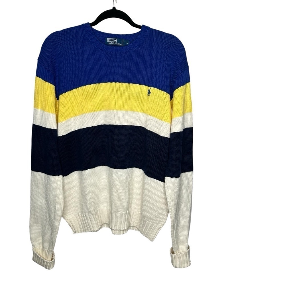 Polo Striped Blue and Yellow Sweater large men’s